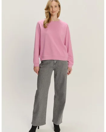 Bluza de trening lejera cu maneci raglan, Roz pastel