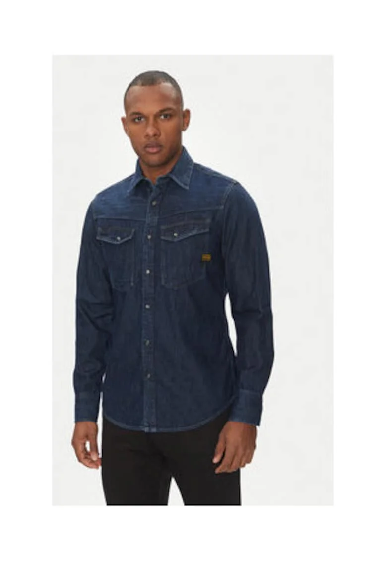 Camasi barbati, G STAR RAW, denim, bleumarin,