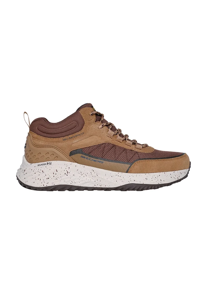 Pantofi sport impermeabili cu insertii de piele nabuc, Maro
