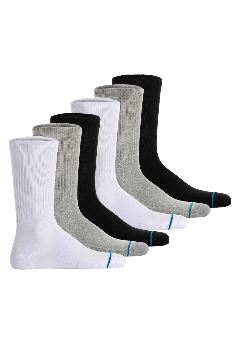 Set de sosete unisex - 6 perechi, Alb/Negru/Gri