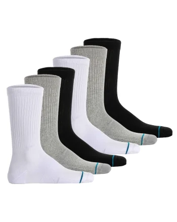 Set de sosete unisex - 6 perechi, Alb/Negru/Gri