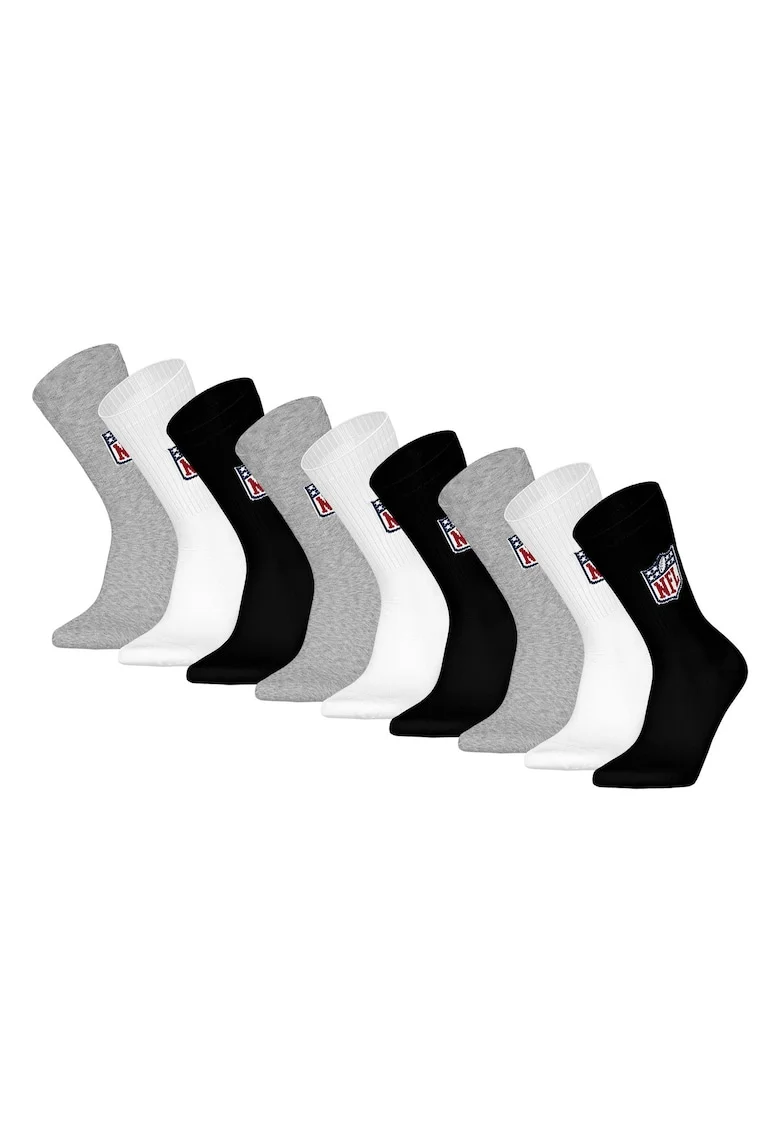 Set de sosete unisex - 9 perechi, Alb/Negru/Gri