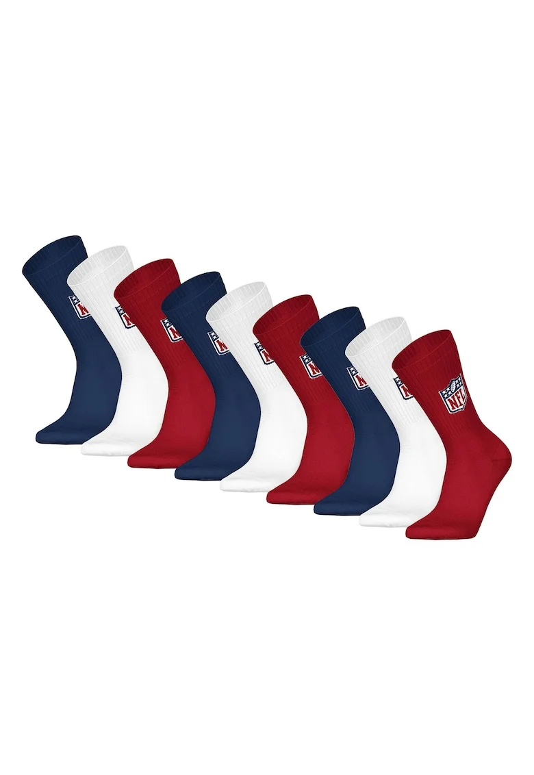 Set de sosete unisex - 9 perechi, Rosu/Alb/Albastru inchis