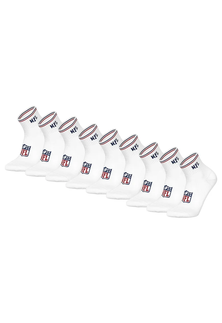 Set de sosete pana la glezna unisex - 9 perechi, Alb