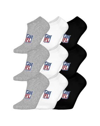 Set de sosete unisex cu logo - 9 perechi, Alb/Negru/Gri