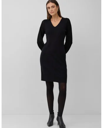 Rochie cambrata cu decolteu in V, Negru