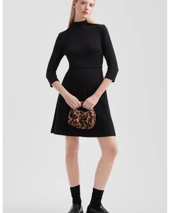Rochie evazata cu decupaj, Negru