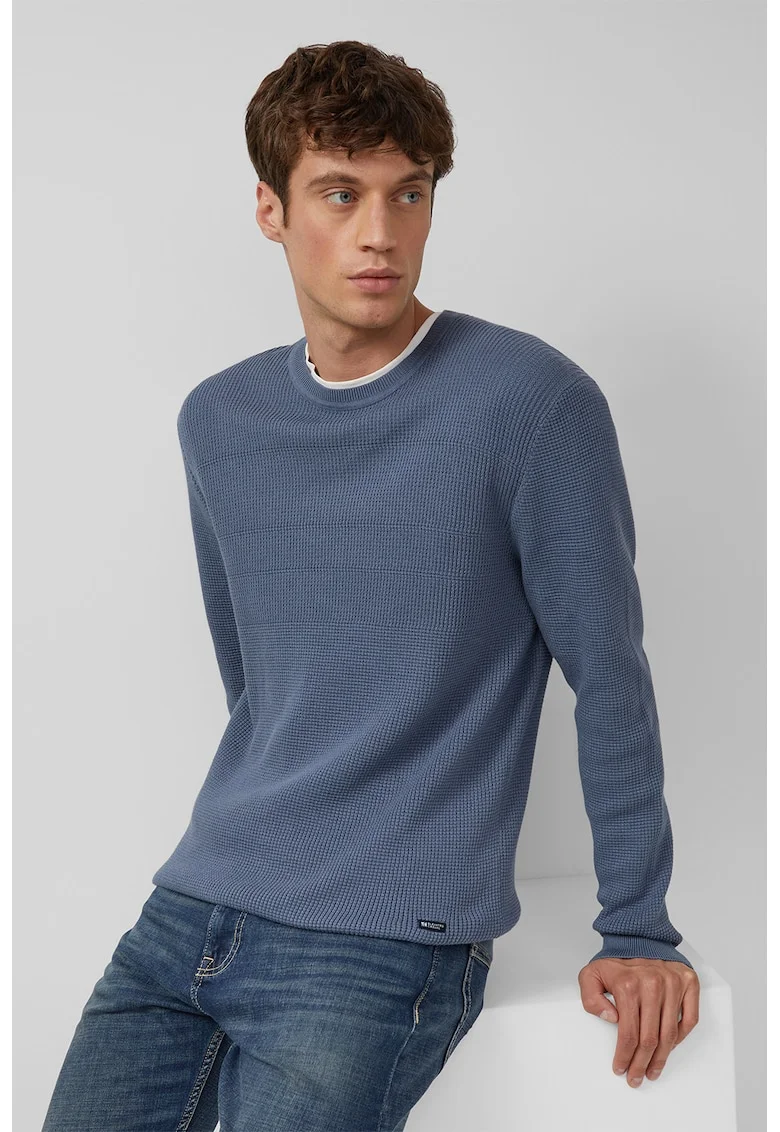 Pulover regular fit de bumbac, Albastru prafuit