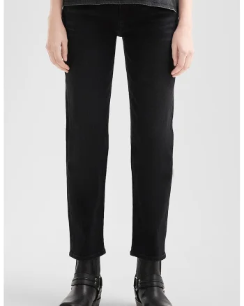 Blugi conici cu talie inalta, Negru