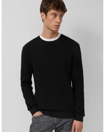 Pulover regular fit de bumbac, Negru
