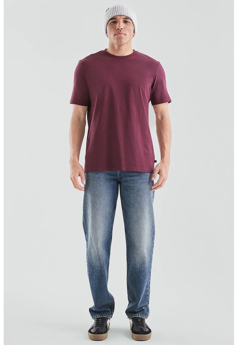 Tricou uni cu decolteu la baza gatului, Violet tyrian