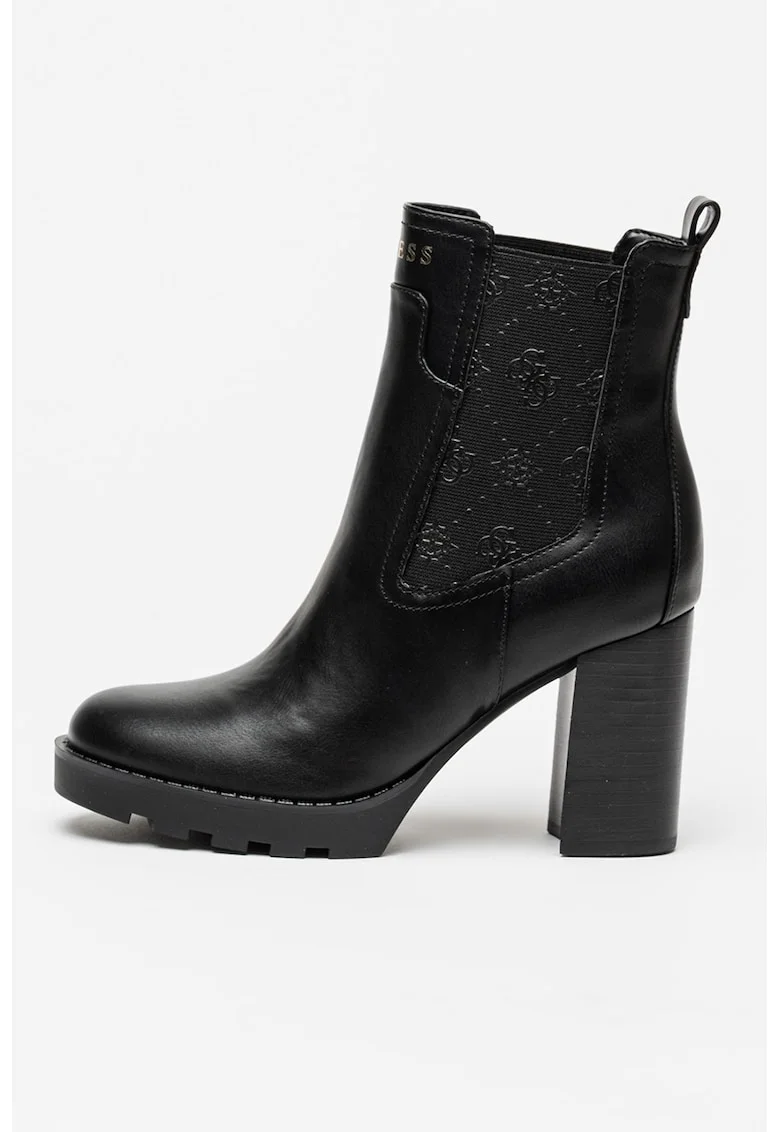 Botine Chelsea de piele ecologica Nealle, Negru