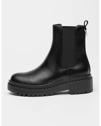 Ghete Chelsea de piele ecologica, Negru