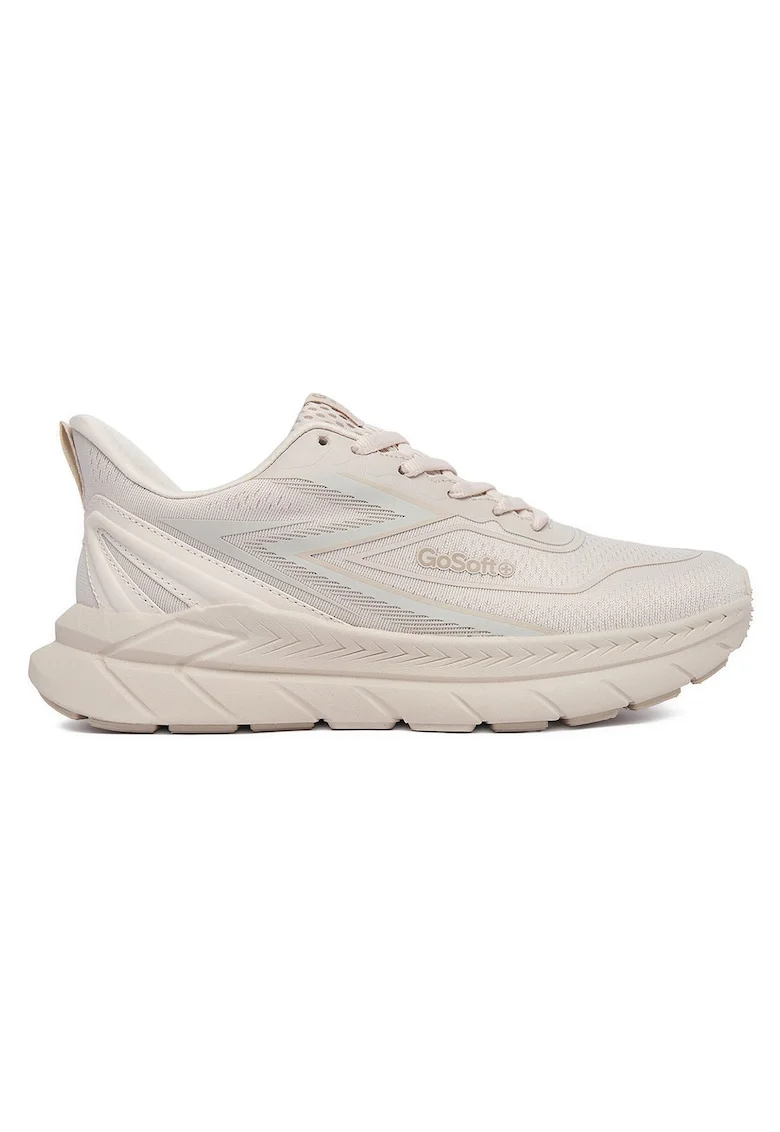 Pantofi sport dama  bej, piele ecologica/sintetic, talpa groasa, sistem de inchidere cu siret