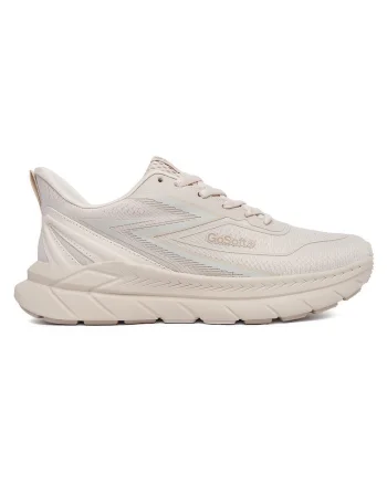 Pantofi sport dama  bej, piele ecologica/sintetic, talpa groasa, sistem de inchidere cu siret