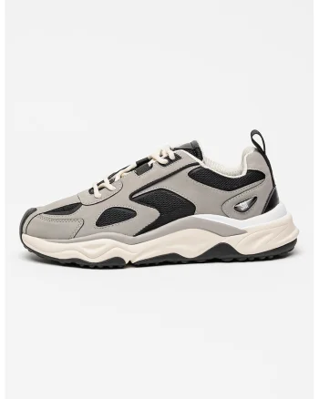 Pantofi sport Serpent cu insertii de plasa, Negru/Gri