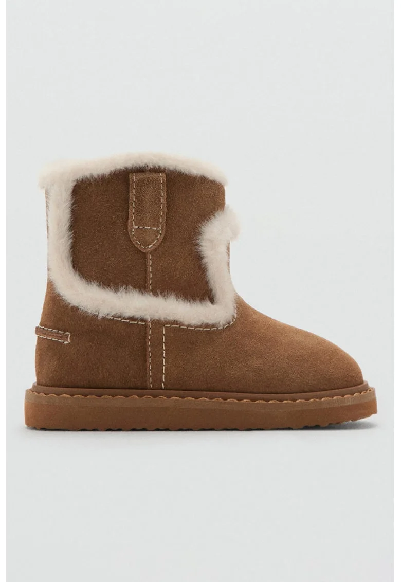 Ghete din piele intoarsa, Caramel/Crem
