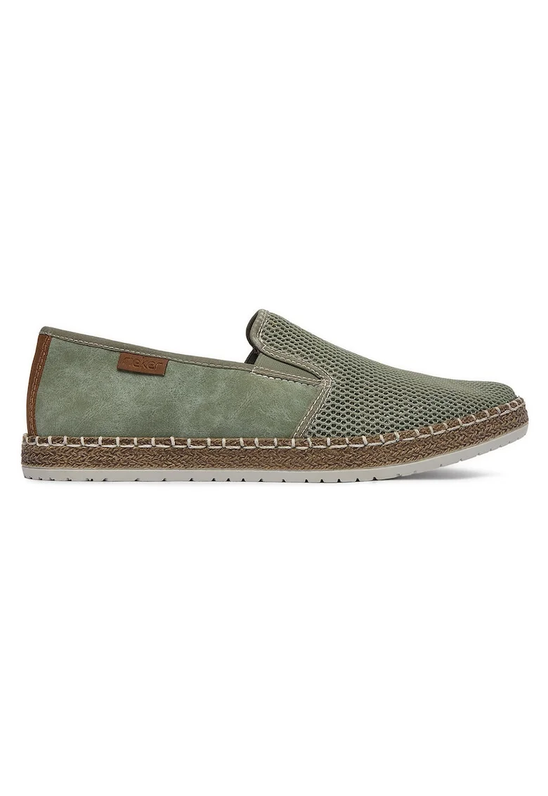Espadrile barbati  verde, textil, piele naturala, Verde