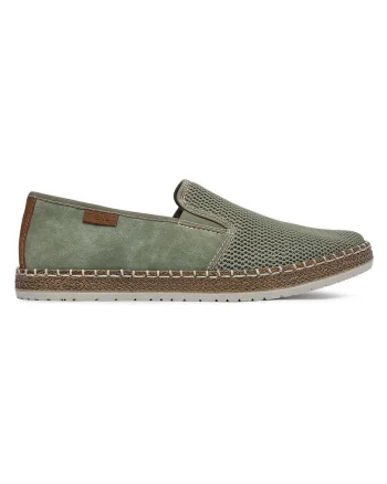 Espadrile barbati  verde, textil, piele naturala, Verde