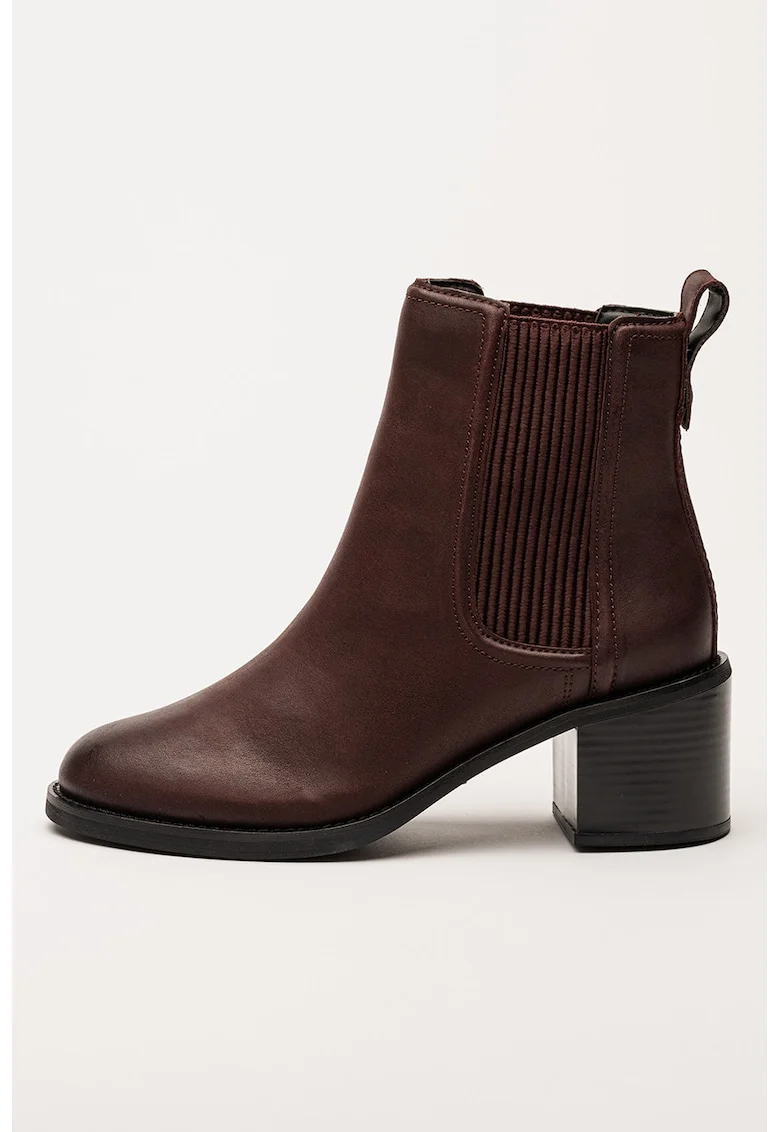 Botine Chelsea de piele Chamberly, Caramel