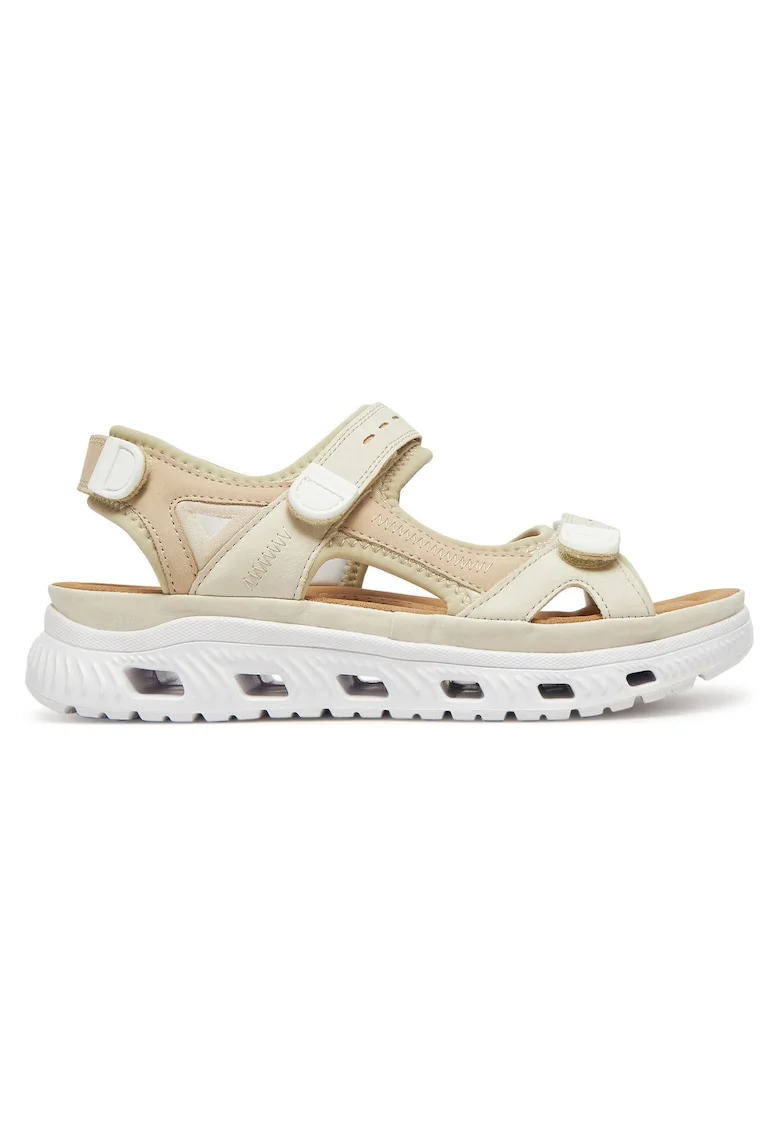 Sandale dama  bej, sintetic, inchidere velcro, Bej
