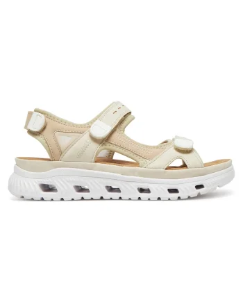 Sandale dama  bej, sintetic, inchidere velcro, Bej