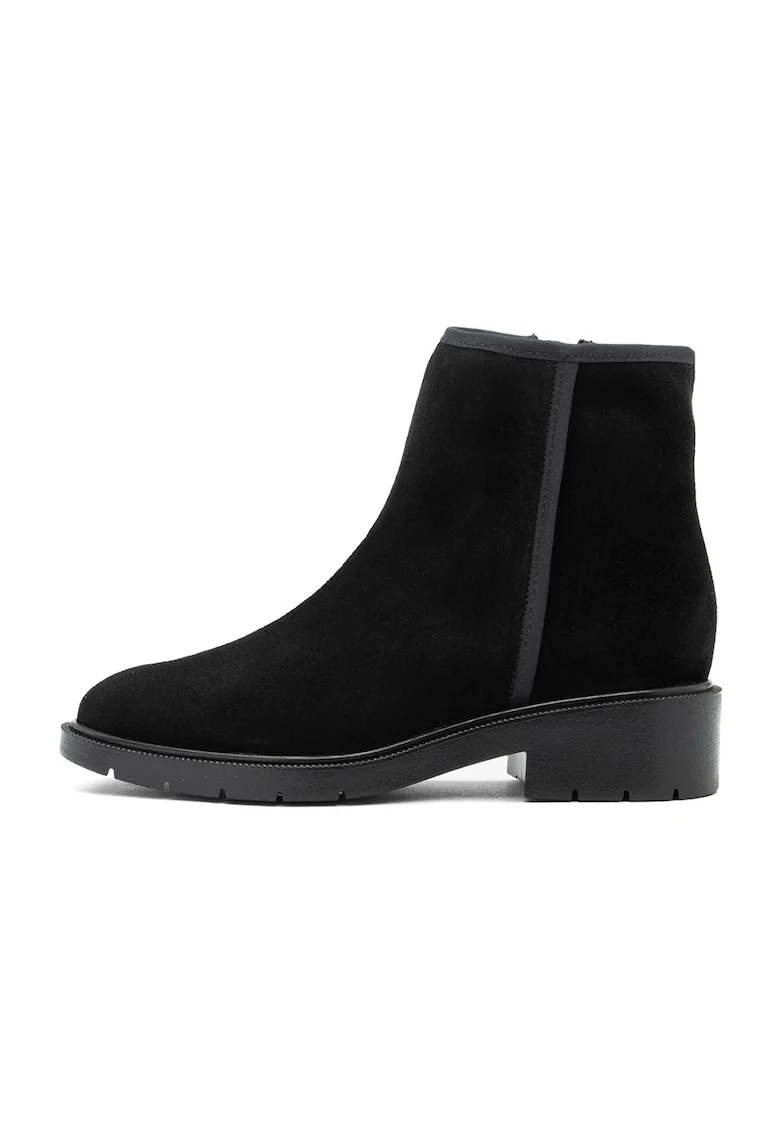 Botine de piele intoarsa Sasha, Negru