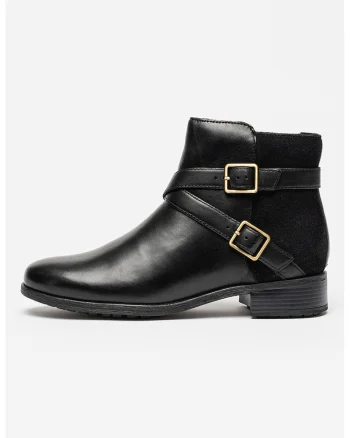 Botine din piele si piele intoarsa Havisham, Negru