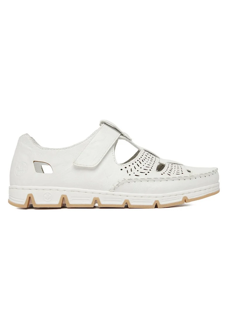 Pantofi dama  piele naturala, alb, inchidere velcro, talpa profilata,