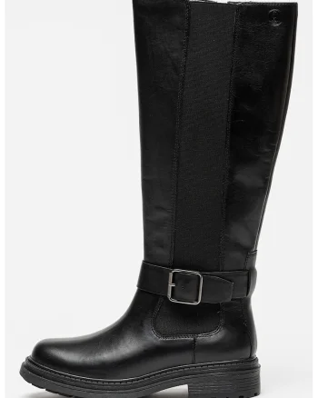 Cizme mid-calf de piele Orinoco, Negru