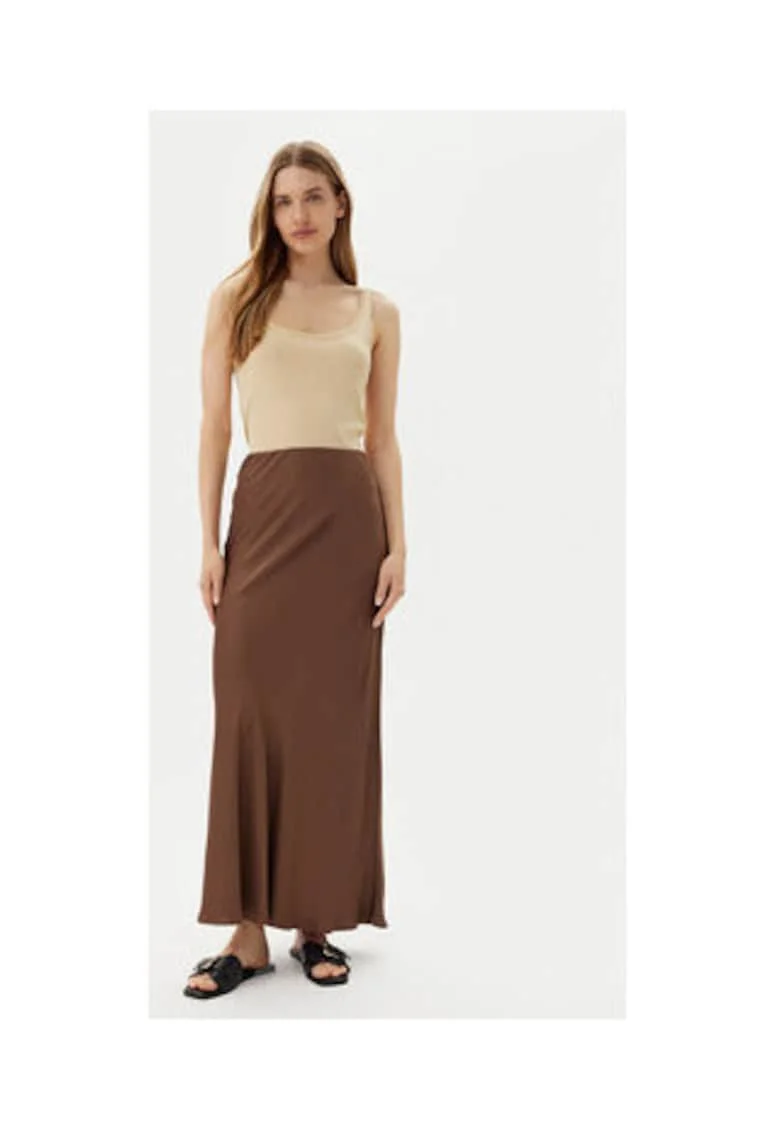 Fusta  model TD0472, culoare ciocolata, material original