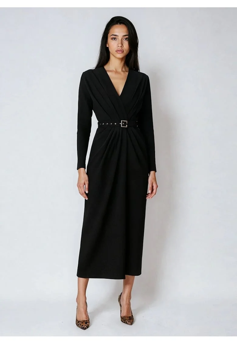 Rochie midi drapata Amaris