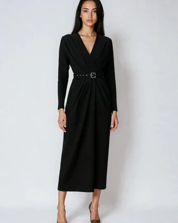 Rochie midi drapata Amaris