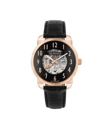 Ceas bărbătesc,  T-City, mecanism automatic, inox, curea din piele, diametru 40mm