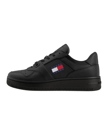 Pantofi sport din piele si piele ecologica, Negru