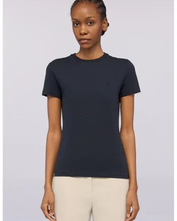 Tricou slim-fit cu decolteu la baza gatului, Albastru ultramarin