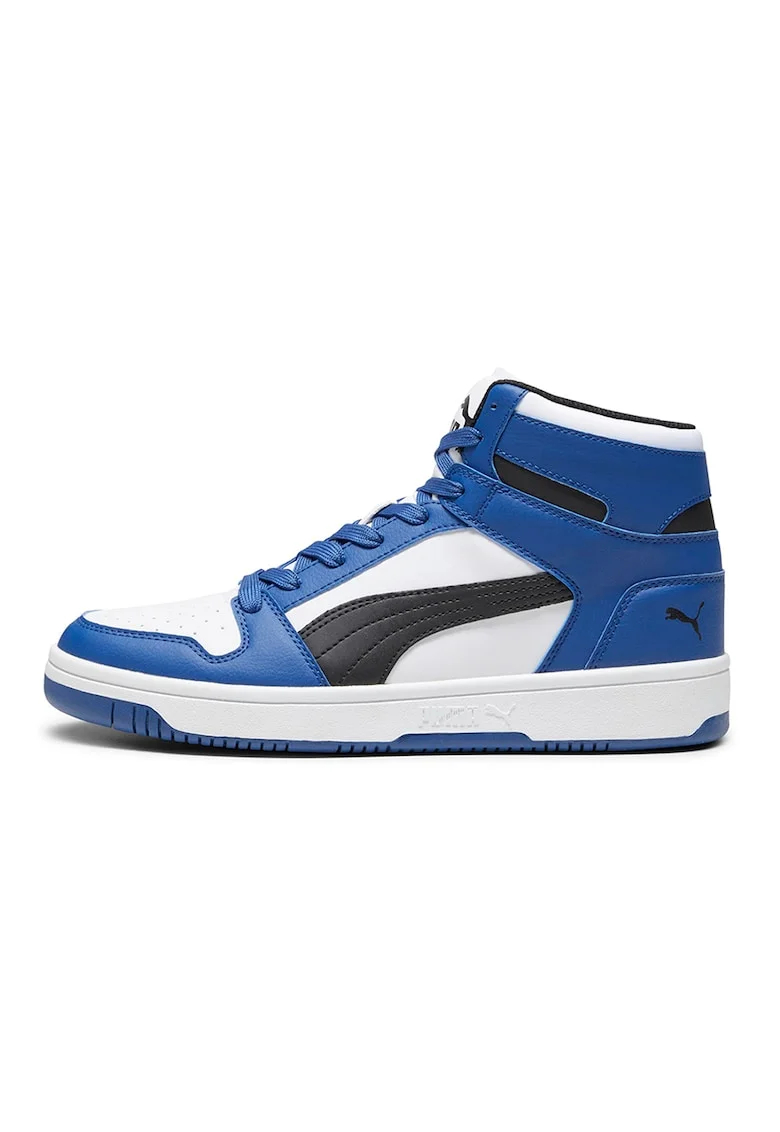 Pantofi sport high-top de piele ecologica Rebound LayUp, Alb/Negru/Albastru