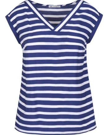 Tricou cu decolteu in V si dungi