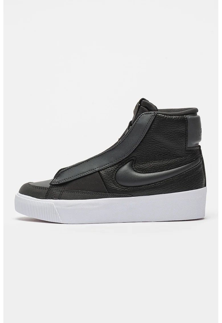 Pantofi sport mid-high din piele cu insertii din material sintetic Blazer Victory, Negru
