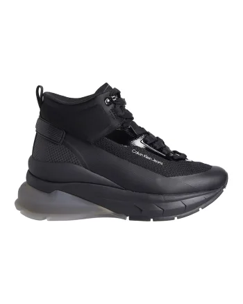 Pantofi sport wedge inalti de plasa, Negru