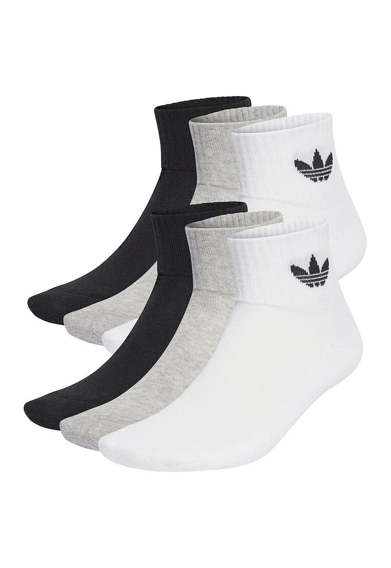 Set de sosete scurte unisex Daily Essentials - 6 perechi, Alb/Negru/Gri