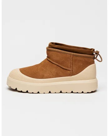 Ghete fara inchidere unisex Classic Ultra Mini, Bej/Caramel