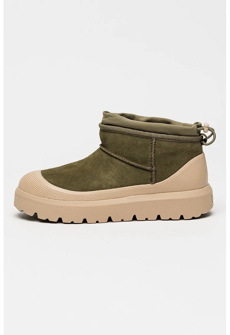 Ghete fara inchidere unisex Classic Ultra Mini, Bej/Kaki pal