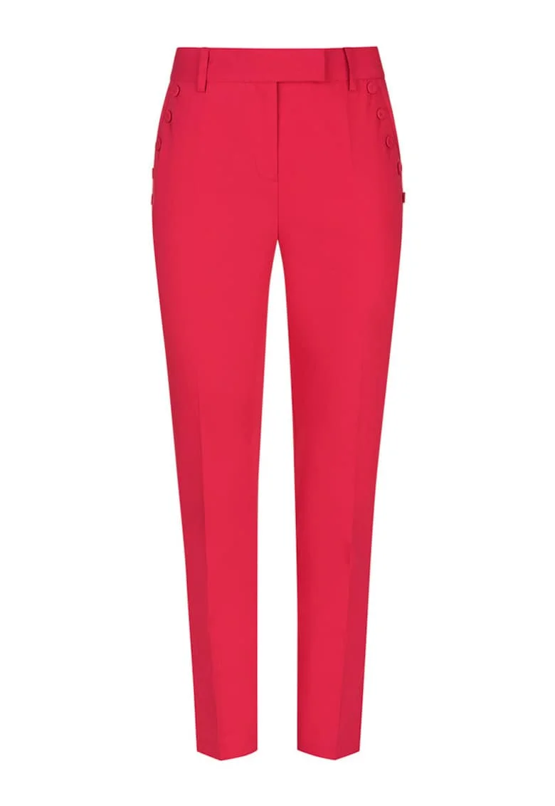 Pantaloni cu talie inalta si nasturi decorativi