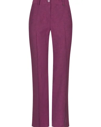 Pantaloni crop din amestec de in