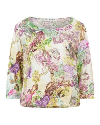 Bluza cu maneci 7/8 si imprimeu Paisley, L