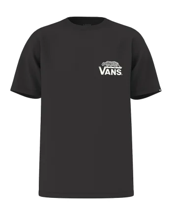 Tricou cu decolteu la baza gatului si imprimeu, Alb/Negru