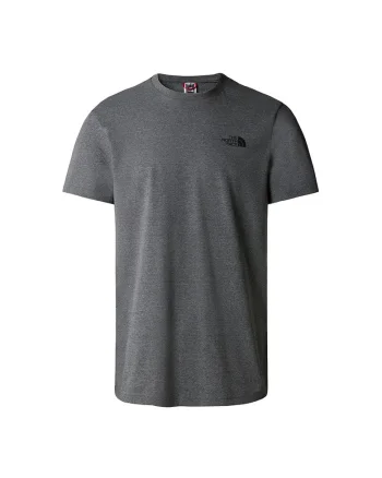 Tricou din bumbac cu detaliu logo pe piept Simple Dome, Gri inchis