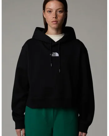Hanorac crop Essential, Negru