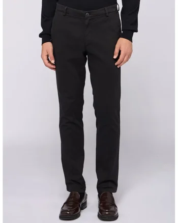 Pantaloni chino slim fit cu talie medie, Negru